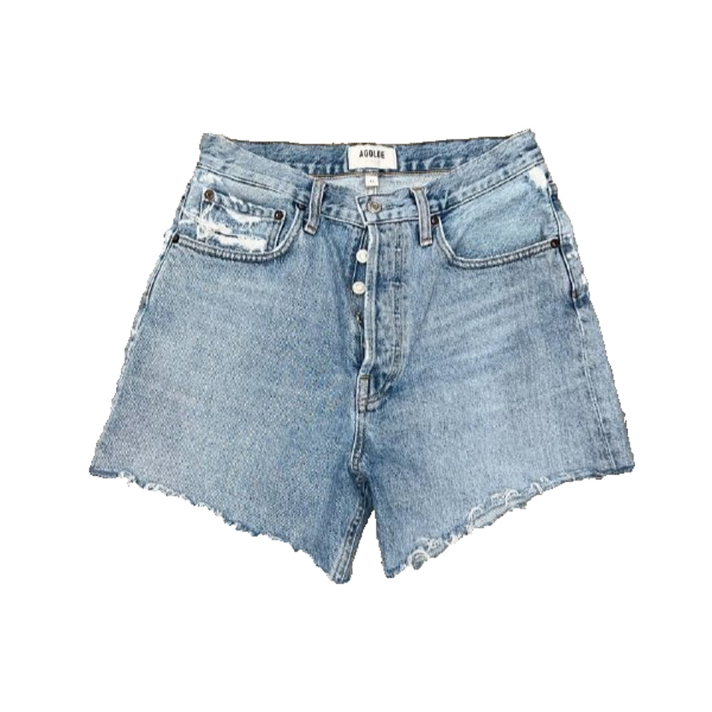 Agolde Light Wash Denim Cutoff Jean Shorts